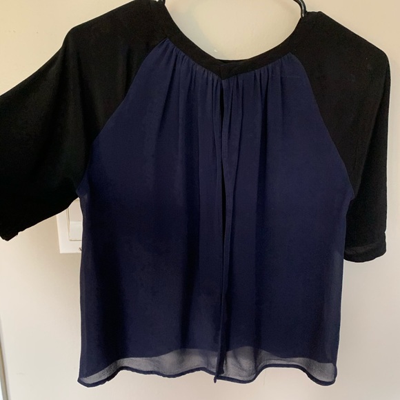 Babaton black and navy blouse - Picture 3 of 8